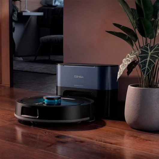 Robot Aspirapolvere e Lavapavimenti Cecotec Conga Y80 Dark Autosvuotamento Navigazione Laser 25000 Pa