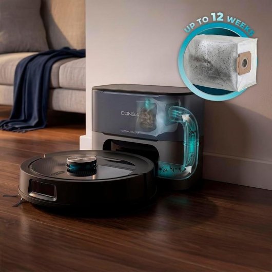 Robot Aspirapolvere e Lavapavimenti Cecotec Conga Y80 Dark Autosvuotamento Navigazione Laser 25000 Pa