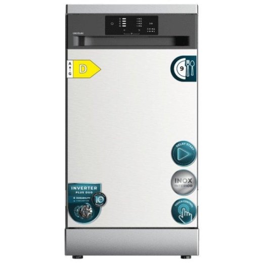 Lavavajillas Cecotec Bolero Aguazero 4350 Inox 9 servicios D con motor Inverter Plus Duo