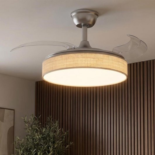 Ventilador de Techo con Luz Cecotec EnergySilence Aero 3666 30W 91,5cm 6 Velocidades Motor DC Aspas Retráctiles Mando