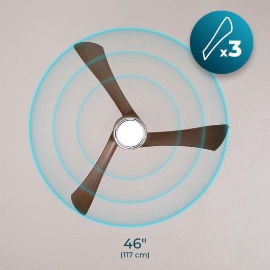Ventilador de Techo con Luz Cecotec EnergySilence Aero 5330 Jelly Dark 30W 132cm 6 Velocidades Motor DC Mando Temporizador Invierno