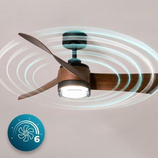 Ventilador de Techo con Luz Cecotec EnergySilence Aero 5330 Jelly Dark 30W 132cm 6 Velocidades Motor DC Mando Temporizador Invierno