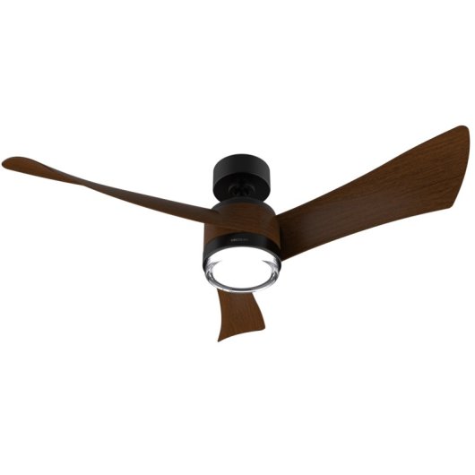 Ventilador de Techo con Luz Cecotec EnergySilence Aero 5330 Jelly Black&Wood 30W 117cm 6 Velocidades Motor DC Aspas Retráctiles Mando Temporizador