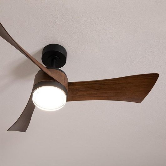 Ventilador de Techo con Luz Cecotec EnergySilence Aero 5330 Jelly Black&Wood 30W 117cm 6 Velocidades Motor DC Aspas Retráctiles Mando Temporizador