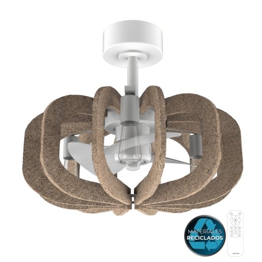 Ventilador de Techo con Luz Cecotec EnergySilence Aero 100 EcoGreen 10W 51cm 6 Velocidades Motor DC Aspas Retráctiles Mando Temporizador Función Invierno
