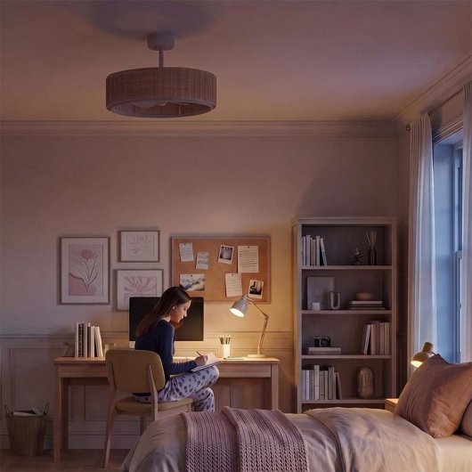 Ventilador de Techo con Luz Cecotec EnergySilence LampAero 324 Camellia 10W 3 Aspas 6 Velocidades Motor DC Mando Temporizador Función Invierno