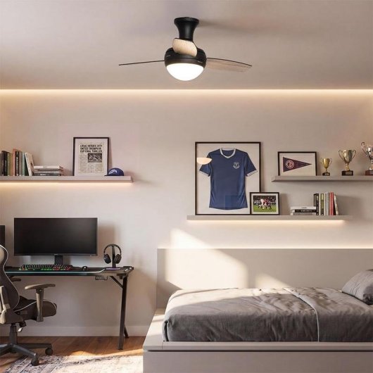 Ventilateur de Plafond avec Lumière Cecotec EnergySilence Aero 352 BlackBee 15W 91,5cm 6 Vitesses Moteur DC Télécommande Minuterie Fonction Hiver