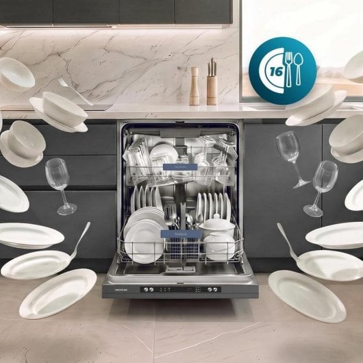 Lavavajillas Cecotec Bolero Aguazero 6260 16 cubiertos Clase D Inverter Plus Duo