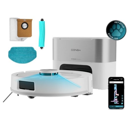 Robot Aspirapolvere Cecotec Conga Y80 Pearl con Autosvuotamento Navigazione Laser 25.000 Pa