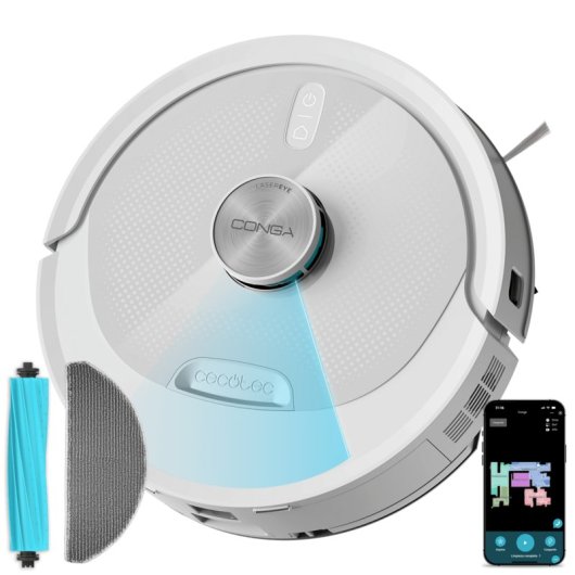 Robot aspirador Cecotec Conga M80 Pearl Navegación láser 25.000 Pa