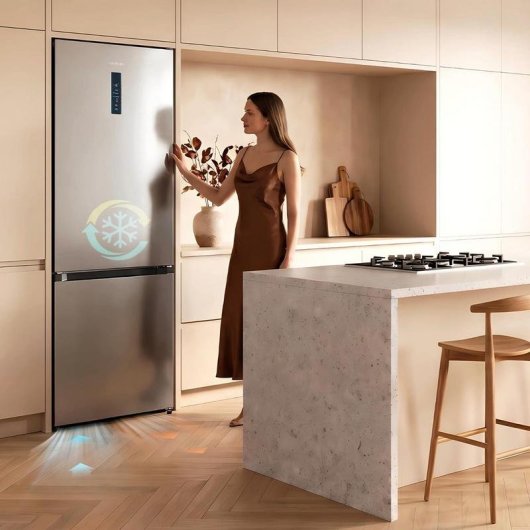 Frigorífico Combi Cecotec Bolero CoolMarket 180cm 405L A Inox Total No Frost