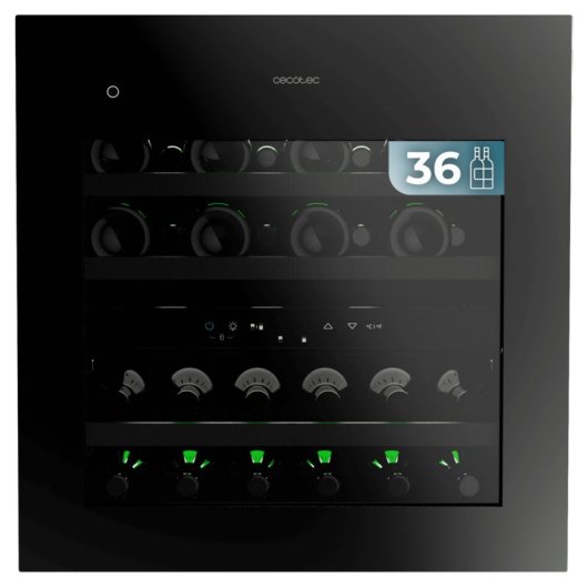 Weinschrank Cecotec GrandSommelier Duo 36000 Touch Matt Black 36 Flaschen