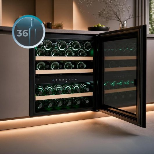 Weinschrank Cecotec GrandSommelier Duo 36000 Touch Matt Black 36 Flaschen