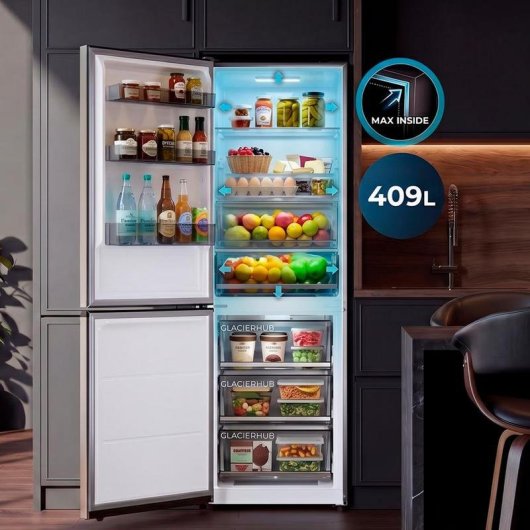 Frigorífico Combi Cecotec Bolero CoolMarket No Frost 185 cm 409 L C Inox Oscuro