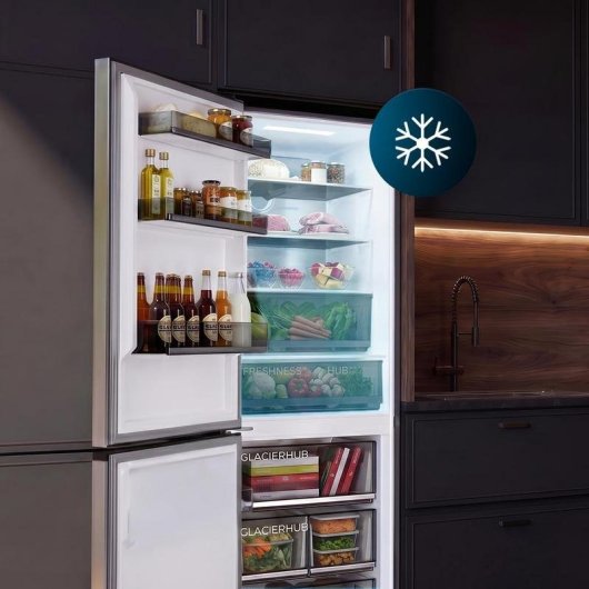 Frigorífico Combi Cecotec Bolero CoolMarket No Frost 185 cm 409 L C Inox Oscuro