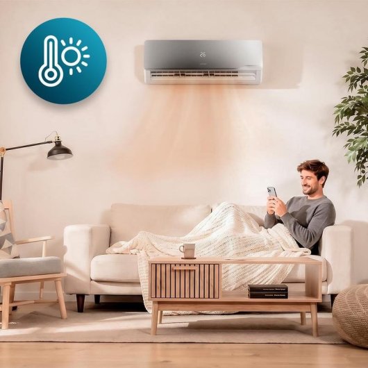 Split-Klimaanlage Cecotec AirClima 18000 Wind Connected 18.000 BTU A+++ Inverter mit Wärmepumpe WLAN Fernbedienung