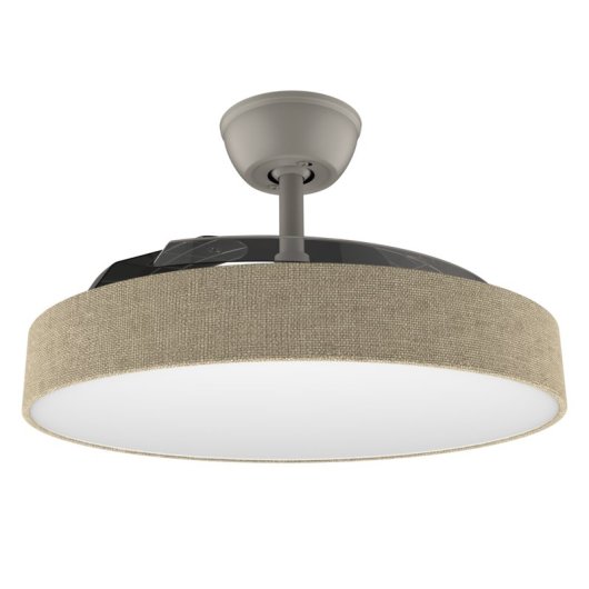 Ventilador de Techo con Luz Cecotec EnergySilence Aero 4222 Invisible Textile 30W 107cm 6 Velocidades Motor DC Aspas Retráctiles con Mando