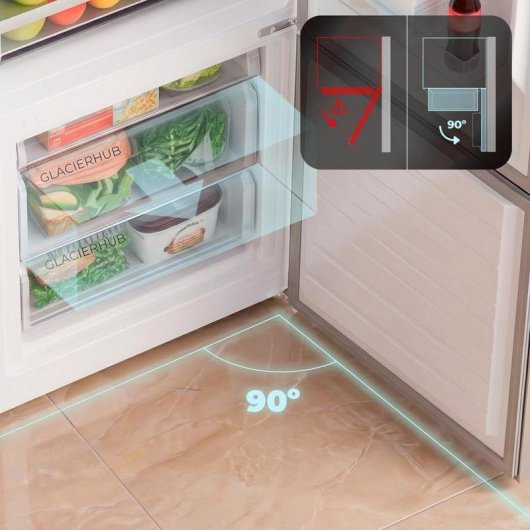 Frigorífico Combi Cecotec Bolero CoolMarket Combi 377 Inox A 377L