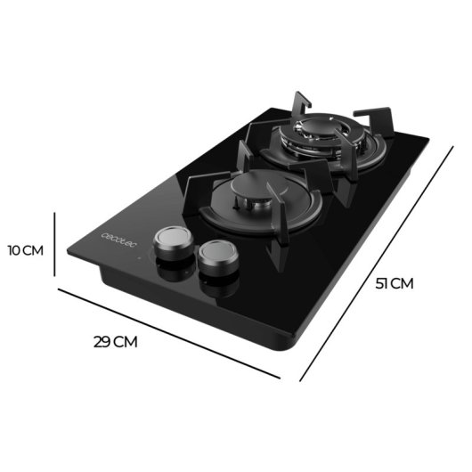 Placa de gas Cecotec Bolero Squad GN 2200S Negro de Cristal