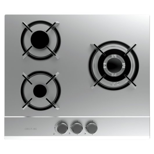 Placa de gas Cecotec Bolero Squad GN 3200S Inox 3 fuegos 6,25 kW