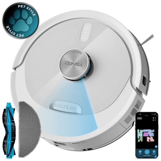 Robot Aspirador Cecotec Conga M60 Pearl Navegación Láser 13.000 Pa 200 min