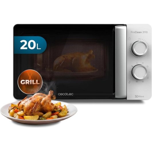 Microondes Cecotec Proclean 3010 Wave 20 Litres 700W avec 3DWave et Minuterie