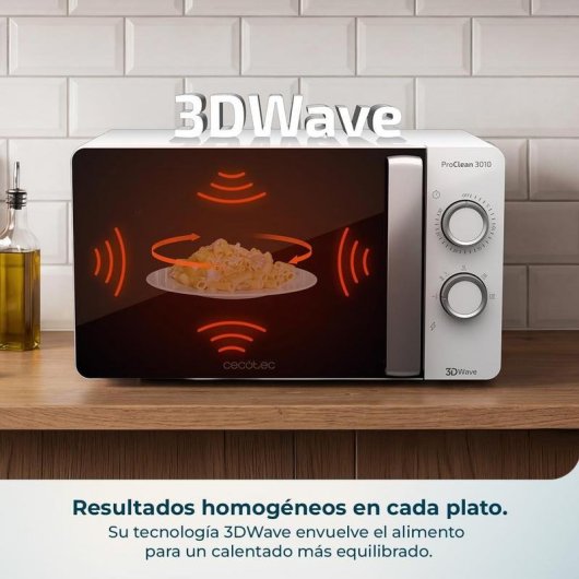 Microondes Cecotec Proclean 3010 Wave 20 Litres 700W avec 3DWave et Minuterie