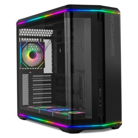 Caixa Mi-Torre ATX Nox Hummer Anvil Cristal Curvo ARGB Preta USB 3.0 Type C