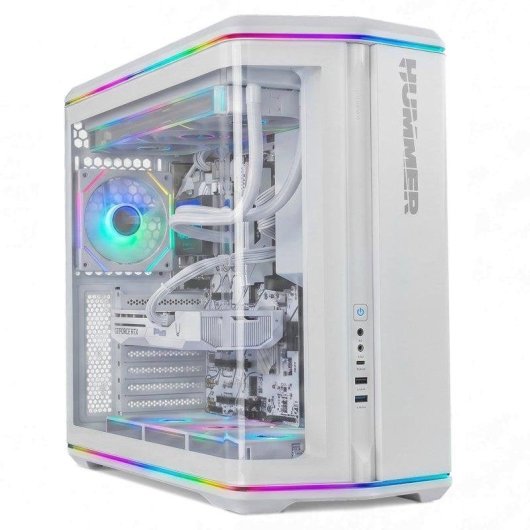 Caixa Mi-Torre ATX Nox Hummer Anvil Vidro Temperado Curvado ARGB Branca USB 3.0 Type C