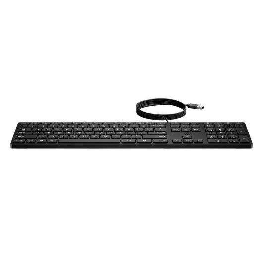 Teclado HP 320K de membrana alámbrico completo con teclado numérico negro
