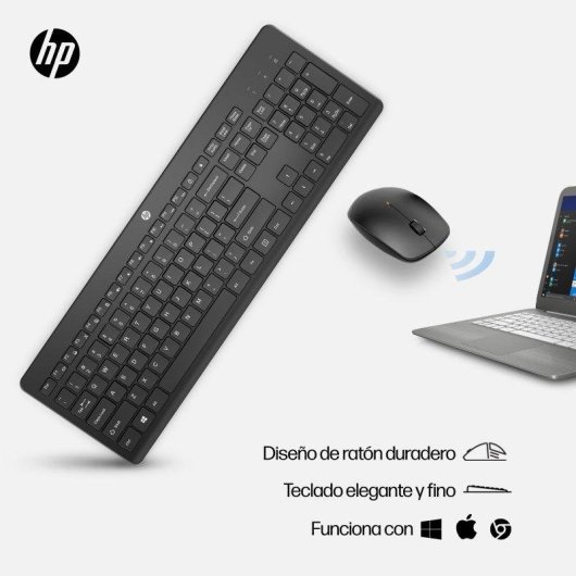 Teclado HP 230 de membrana inalámbrico blanco con ratón incluido 1600 DPI