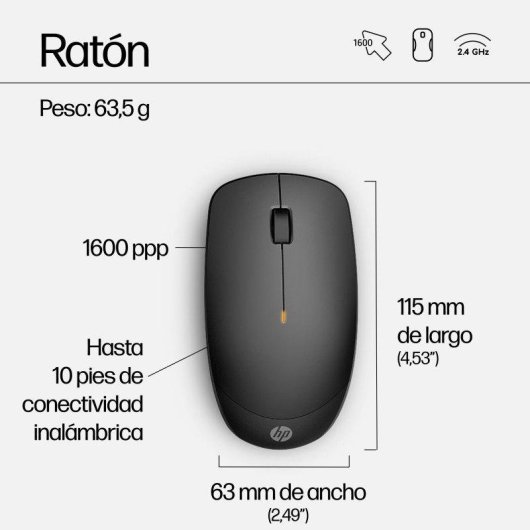 Teclado HP 230 de membrana inalámbrico blanco con ratón incluido 1600 DPI