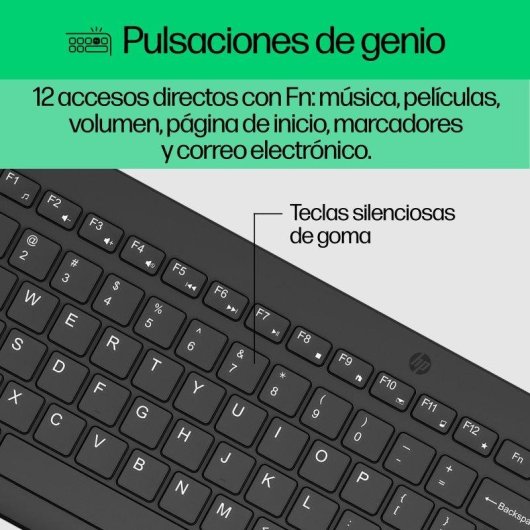 Teclado HP 330 inalámbrico completo con ratón ambidiestro negro