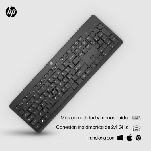 Teclado HP 230 membrana inalámbrico completo con receptor USB y batería AAA
