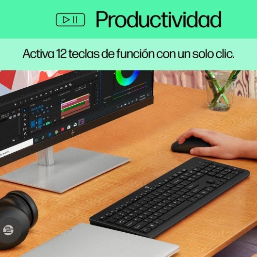 Teclado HP 230 membrana inalámbrico completo con receptor USB y batería AAA