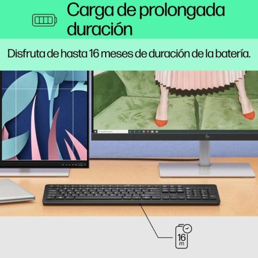 Teclado HP 230 membrana inalámbrico completo con receptor USB y batería AAA