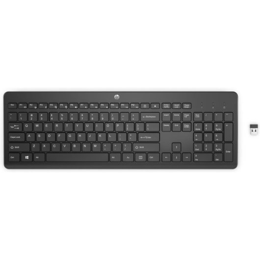 Teclado HP 230 membrana inalámbrico completo con receptor USB y batería AAA