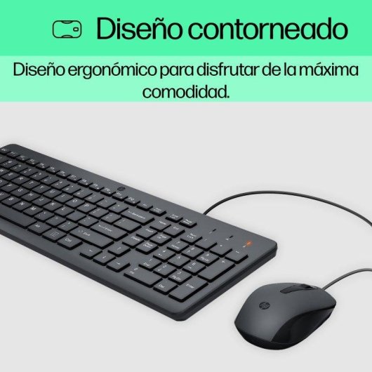 Teclado HP 150 de membrana alámbrico completo con ratón 1600 DPI negro
