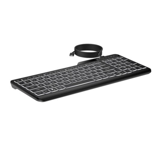 Teclado HP 400 alámbrico negro retroiluminado con 12 teclas programables