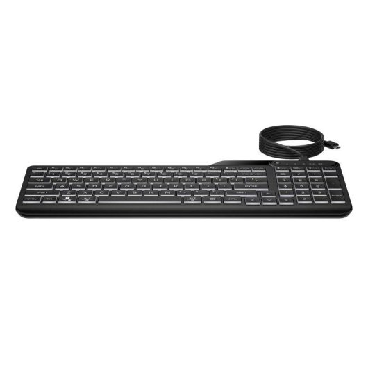 Teclado HP 400 alámbrico negro retroiluminado con 12 teclas programables