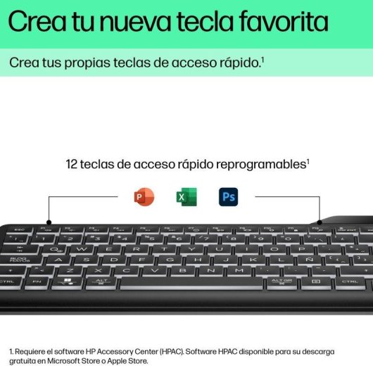 Teclado HP 400 alámbrico negro retroiluminado con 12 teclas programables