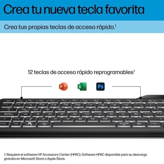 Teclado HP 405 membrana alámbrico retroiluminado USB-C con teclas programables
