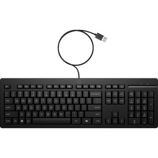 Teclado HP 125 G2 AZERTY Português com fio completo preto
