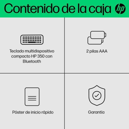 Clavier HP 350 Compact blanc sans pavé numérique Bluetooth 5.2 multi-appareils