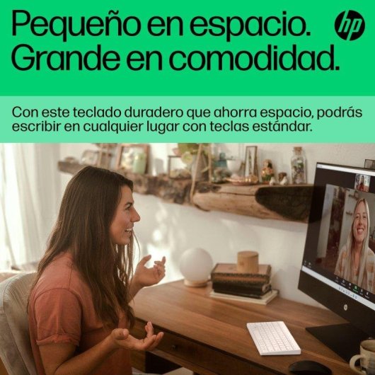 Clavier HP 350 Compact blanc sans pavé numérique Bluetooth 5.2 multi-appareils