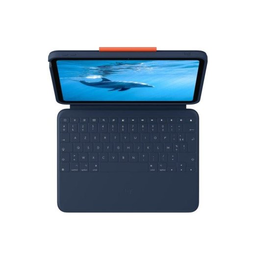 Clavier Logitech Rugged Combo 4 AZERTY bleu avec trackpad et protection robuste
