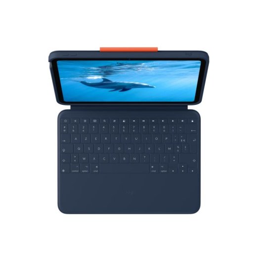 Clavier Logitech Rugged Combo 4 AZERTY bleu avec trackpad et protection robuste