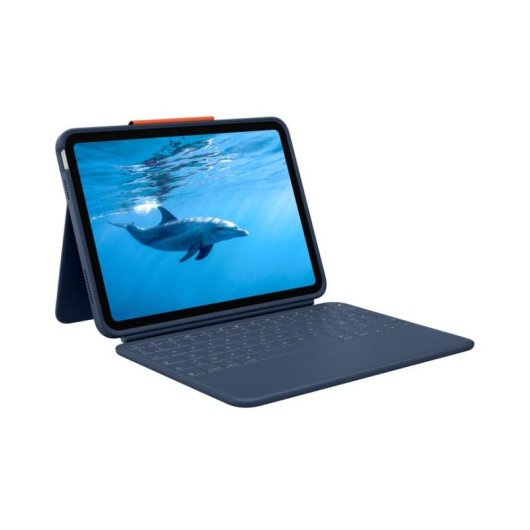 Clavier Logitech Rugged Combo 4 AZERTY bleu avec trackpad et protection robuste