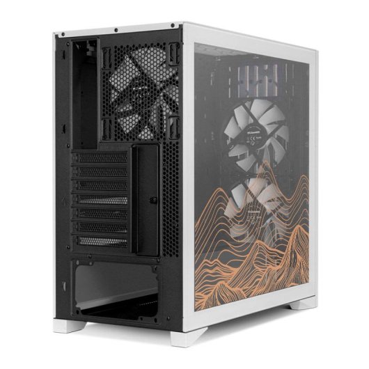 Torre PC Nox Hummer ELEMENT Semi Torre ATX Cristal Templado USB-C Blanca y Madera - Dune Edition By PcCom