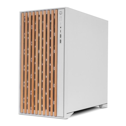 Torre PC Nox Hummer ELEMENT Semi Torre ATX Cristal Templado USB-C Blanca y Madera - Dune Edition By PcCom